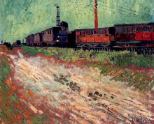 Репродукция картины "railway carriages" художника "ван гог винсент"