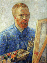 Репродукция картины "self portrait as an artist" художника "ван гог винсент"