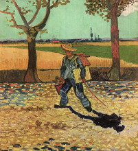 Копия картины "selfportrait on the road to tarascon (the painter on his way to work)" художника "ван гог винсент"
