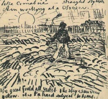 Копия картины "sower with setting sun" художника "ван гог винсент"