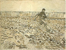 Копия картины "sower with setting sun" художника "ван гог винсент"