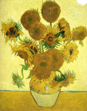 Картина "still life - vase with fifteen sunflowers" художника "ван гог винсент"