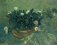 Репродукция картины "still life bowl with daisies" художника "ван гог винсент"