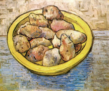 Репродукция картины "still life potatoes in a yellow dish" художника "ван гог винсент"