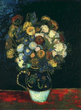 Картина "still life vase with zinnias" художника "ван гог винсент"