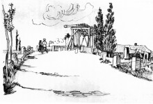 Копия картины "the langlois bridge at arles" художника "ван гог винсент"