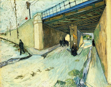 Репродукция картины "the railway bridge over avenue montmajour" художника "ван гог винсент"