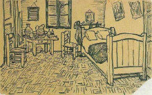 Репродукция картины "vincent&#39;s bedroom in arles" художника "ван гог винсент"