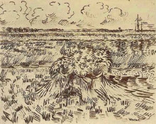 Картина "wheat field with sheaves" художника "ван гог винсент"
