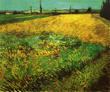 Репродукция картины "wheat field with the alpilles foothills in the background" художника "ван гог винсент"