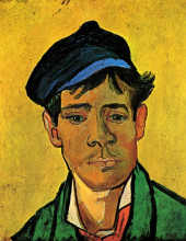Репродукция картины "young man with a hat" художника "ван гог винсент"