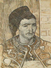Репродукция картины "zouave, half-figure" художника "ван гог винсент"