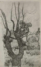 Репродукция картины "a bare treetop in the garden of the asylum" художника "ван гог винсент"