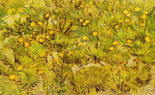 Репродукция картины "a field of yellow flowers" художника "ван гог винсент"