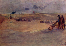 Копия картины "dunes with figures" художника "ван гог винсент"