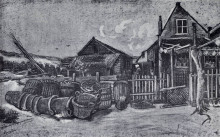 Репродукция картины "fish-drying barn in scheveningen" художника "ван гог винсент"