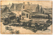 Репродукция картины "fish-drying barn, seen from a height" художника "ван гог винсент"
