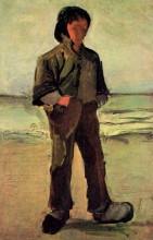 Репродукция картины "fisherman on the beach" художника "ван гог винсент"