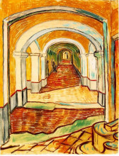 Репродукция картины "corridor in the asylum" художника "ван гог винсент"
