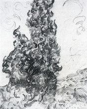 Картина "cypresses" художника "ван гог винсент"