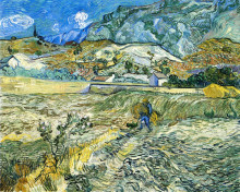 Копия картины "enclosed field with peasant" художника "ван гог винсент"