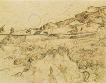 Картина "enclosed wheat field with reaper" художника "ван гог винсент"