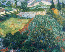 Копия картины "field with poppies" художника "ван гог винсент"