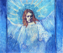 Репродукция картины "head of an angel, after rembrandt" художника "ван гог винсент"