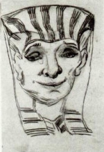 Репродукция картины "mask of an egyptian mummy" художника "ван гог винсент"