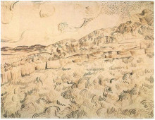 Картина "mountain landscape seen across the walls" художника "ван гог винсент"