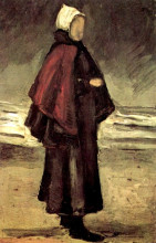 Репродукция картины "fisherman&#39;s wife on the beach" художника "ван гог винсент"