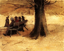 Копия картины "four people on a bench" художника "ван гог винсент"