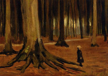 Копия картины "girl in the woods" художника "ван гог винсент"