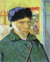 Картина "self portrait with bandaged ear" художника "ван гог винсент"