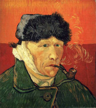 Картина "self-portrait with bandaged ear" художника "ван гог винсент"