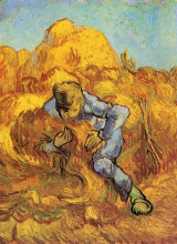 Репродукция картины "sheaf-binder, the after millet" художника "ван гог винсент"