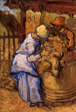 Картина "sheep-shearers, the after millet" художника "ван гог винсент"