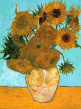 Картина "still life - vase with twelve sunflowers" художника "ван гог винсент"