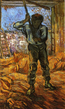 Копия картины "the thresher (after millet)" художника "ван гог винсент"