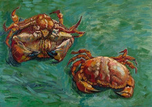 Репродукция картины "two crabs" художника "ван гог винсент"