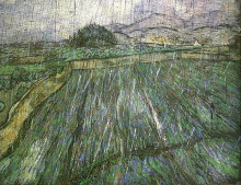 Репродукция картины "wheat field in rain" художника "ван гог винсент"