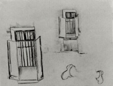 Репродукция картины "barred windows" художника "ван гог винсент"