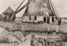 Репродукция картины "lower part of the windmill de laakmolen" художника "ван гог винсент"