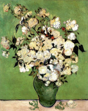Репродукция картины "a vase of roses" художника "ван гог винсент"
