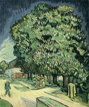 Репродукция картины "chestnut trees in blossom" художника "ван гог винсент"