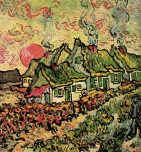 Копия картины "cottages reminiscence of the north" художника "ван гог винсент"