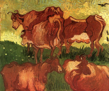 Картина "cows" художника "ван гог винсент"