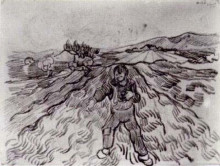 Картина "field with a sower" художника "ван гог винсент"