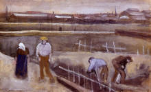 Репродукция картины "meadows near rijswijk" художника "ван гог винсент"