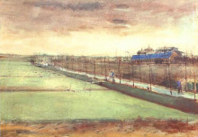 Репродукция картины "meadows near rijswijk and the schenkweg" художника "ван гог винсент"